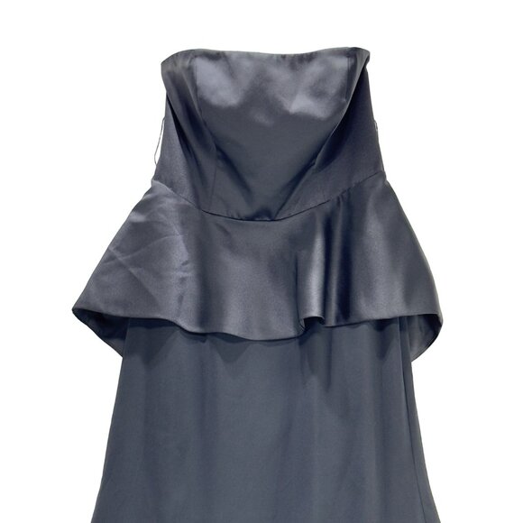 WHITE by VERA WANG Women’s Dress Black Strapless Peplum Full Length Size 4 - Picture 15 of 16